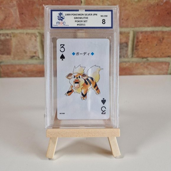 Growlithe Poker Pokemon Card Graded MGC 8 PSA+- TCG N.058 Lugia Deck 1999 - Picture 2 of 9